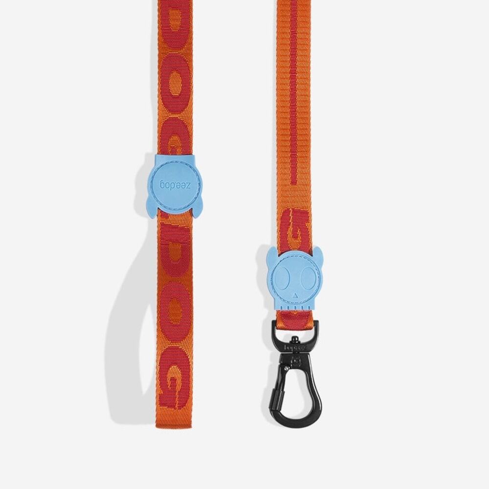 NEW GIBSON Orange Red Blue Large Dog Adjustable $85 Collar Leash 4 Ft Gift Set - Picture 3 of 14